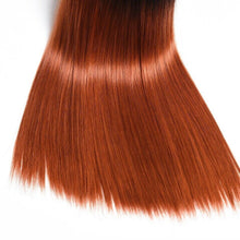 Load image into Gallery viewer, Luxury Peruvian #1b/350 Copper Red Straight Human Virgin Hair Extensions 10A