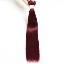 Load image into Gallery viewer, Luxury Peruvian Burgundy Red #99J Silky Straight Human Hair Extensions 10A
