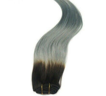 Load image into Gallery viewer, Luxury Clip In Human Hair Extensions #1B/Grey Silver Remy Ombre 7pcs 120g