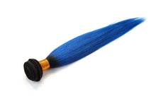 Load image into Gallery viewer, Luxury Dark Roots Blue Straight Peruvian Ombre Virgin Human Hair Extensions