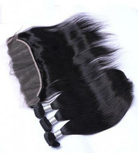 Load image into Gallery viewer, Luxury Brazilian Silky Straight Human Virgin Hair Extensions + 13x4 13x4 Lace Frontal