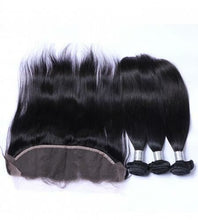 Load image into Gallery viewer, Luxury Brazilian Silky Straight Human Virgin Hair Extensions + 13x4 13x4 Lace Frontal