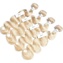 Load image into Gallery viewer, Luxury Russian #613 Bleach Blonde Body Wave Human Hair Extensions 10A Wavy