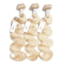Load image into Gallery viewer, Luxury Russian #613 Bleach Blonde Body Wave Human Hair Extensions 10A Wavy