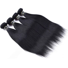 Load image into Gallery viewer, Luxury Jet Black #1 Silky Straight Brazilian Virgin Human Hair Extensions Weave