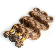 Load image into Gallery viewer, Luxury Body Wave Brazilian Brown Piano #8/613 Highlight Human Hair Extensions