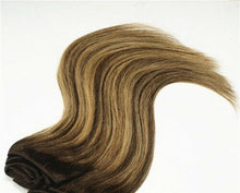 Load image into Gallery viewer, Luxury Clip In Human Hair Extensions #2/27 Balayage Remy Straight 7pcs 120g