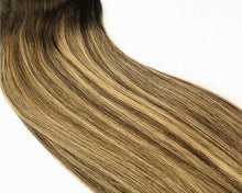 Load image into Gallery viewer, Luxury Clip In Human Hair Extensions #2/27 Balayage Remy Straight 7pcs 120g
