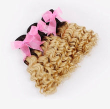 Load image into Gallery viewer, Luxury Deep Wave Peruvian Blonde Dark Roots Ombre Virgin Human Hair + Closure