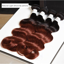 Load image into Gallery viewer, Luxury Peruvian #1b/33 Dark Auburn Ombre Body Wave Human Hair Extensions 10A