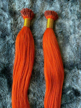 Load image into Gallery viewer, MEGASALE 200g Bright Orange 18" I-tip Itip Brazilian Remy Human Hair Extensions