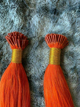 Load image into Gallery viewer, MEGASALE 200g Bright Orange 18" I-tip Itip Brazilian Remy Human Hair Extensions