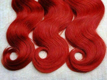 Load image into Gallery viewer, Luxury Body Wave Peruvian Hot Bright Red Remy Human Hair Weave Weft Extensions