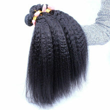 Load image into Gallery viewer, Luxury Kinky Straight Peruvian Virgin Human Hair Extensions 7A Weave Weft
