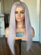 Load image into Gallery viewer, READY TO SHIP Luxury 22” 150% 13x4 Lace Front Light Grey Gray Wig Human Hair Swiss Glueless Sale