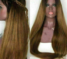Load image into Gallery viewer, Luxury Remy Ombre Ash Brown 100% Human Hair Swiss 13x4 Lace Front Glueless Wig Auburn #1B/30 U-Part, 360 or Full Lace Upgrade Available