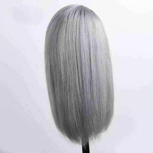 Load image into Gallery viewer, Luxury Brazilian Ombre Silver Grey Gray Bob 100% Human Hair Swiss 13x4 Lace Front Glueless Wig Colouful U-Part or Full Lace Upgrade Available