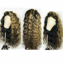 Load image into Gallery viewer, Luxury Curly Wavy Ash Honey Golden Blonde 100% Human Hair Swiss 13x4 Lace Front Glueless Wig U-Part, 360 or Full Lace Upgrade Available