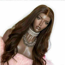 Load image into Gallery viewer, Luxury Wavy Chocolate Medium Brown 100% Human Hair Swiss 13x4 Lace Front Glueless Wig Color 4 U-Part, 360 or Full Lace Upgrade Available