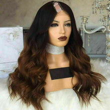 Load image into Gallery viewer, Luxury Ombre Auburn Brown U Part Wavy 100% Human Hair Swiss 13x4 Lace Front Glueless Wig U-Part U-Part, 360 or Full Lace Upgrade Available