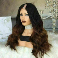 Load image into Gallery viewer, Luxury Ombre Auburn Brown U Part Wavy 100% Human Hair Swiss 13x4 Lace Front Glueless Wig U-Part U-Part, 360 or Full Lace Upgrade Available