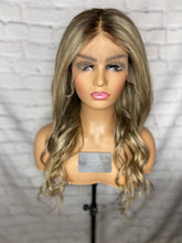 Load image into Gallery viewer, READY TO SHIP Luxury 22” 150% 13x4 Lace Front Ash Blonde and Brown Balayage Wig Human Hair Swiss Glueless Sale Bleached Knots