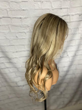 Load image into Gallery viewer, READY TO SHIP Luxury 22” 150% 13x4 Lace Front Ash Blonde and Brown Balayage Wig Human Hair Swiss Glueless Sale Bleached Knots