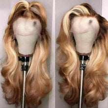 Load image into Gallery viewer, Luxury Ombre Honey Platinum Blonde #27/613 100% Human Hair Swiss 13x4 Lace Front Glueless Wig U-Part, 360 or Full Lace Upgrade Available