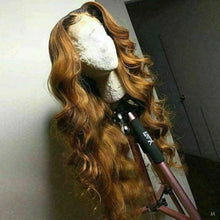 Load image into Gallery viewer, Luxury Auburn Wavy Ombre 100% Human Hair Swiss 13x4 Lace Front Glueless Wig Brown Ash Blonde U-Part, 360 or Full Lace Upgrade Available