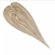 Load image into Gallery viewer, Luxury Human Hair Topper Ombre Balayage 13*13cm Remy Hair Piece With Clips 120% Density Crown Hair Ash Blonde Brown Mono