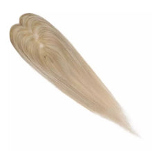 Load image into Gallery viewer, Luxury Human Hair Topper Ombre Balayage 13*13cm Remy Hair Piece With Clips 120% Density Crown Hair Ash Blonde Brown Mono