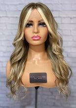 Load image into Gallery viewer, Luxury Ash Blonde Ombre Balayage 100% Human Hair Swiss 13x4 Lace Front Glueless Wig Wavy U-Part, 360 or Full Lace Upgrade Available 2021