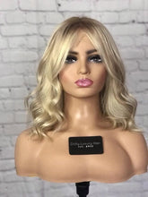 Load image into Gallery viewer, Luxury Honey Platinum Blonde Balayage Highlight 100% Human Hair Swiss 13x4 Lace Front Wig U-Part, 360 or Full Lace Upgrade Available 2021