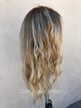 Load image into Gallery viewer, Luxury Ash Blonde Balayage Highlight 100% Human Hair Swiss 13x4 Lace Front Glueless Wig U-Part, 360 or Full Lace Upgrade Available