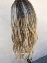 Load image into Gallery viewer, Luxury Ash Blonde Balayage Highlight 100% Human Hair Swiss 13x4 Lace Front Glueless Wig U-Part, 360 or Full Lace Upgrade Available