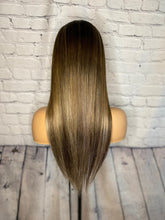 Load image into Gallery viewer, Luxury Ash Blonde Ombre 100% Human Hair Swiss 13x4 Lace Front Glueless Wig  Balayage Highlight U-Part, 360 or Full Lace Upgrade Available