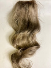 Load image into Gallery viewer, Luxury Dark Ash Blonde Human Hair Body Wave Topper Wig For Women 8*15cm Breathable MONO PU Base With Clip In Hair Toupee Hair Piece 130%