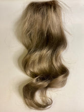 Load image into Gallery viewer, Luxury Dark Ash Blonde Human Hair Body Wave Topper Wig For Women 8*15cm Breathable MONO PU Base With Clip In Hair Toupee Hair Piece 130%