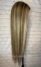 Load image into Gallery viewer, Luxury Balayage Highlight Ash Blonde 100% Human Hair Swiss 13x4 Lace Front Glueless Wig Wavy  U-Part, 360 or Full Lace Upgrade Available