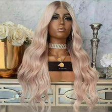 Load image into Gallery viewer, Luxury Remy Light Baby Pink 100% Human Hair Swiss 13x4 Lace Front Glueless Wig Ombre Colouful U-Part or Full Lace Upgrade Available