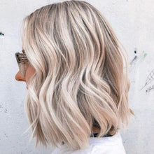 Load image into Gallery viewer, Luxury Balayage Highlight Medium Ash Blonde Platinum 100% Human Hair Swiss 13x4 Lace Front Wig U-Part, 360 or Full Lace Upgrade Available