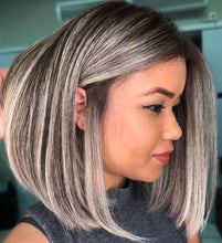 Load image into Gallery viewer, Luxury Platinum Blonde with Dark Lowlights 100% Human Hair Swiss 13x4 Lace Front Glueless Wig Wavy U-Part, 360 or Full Lace Upgrade Available