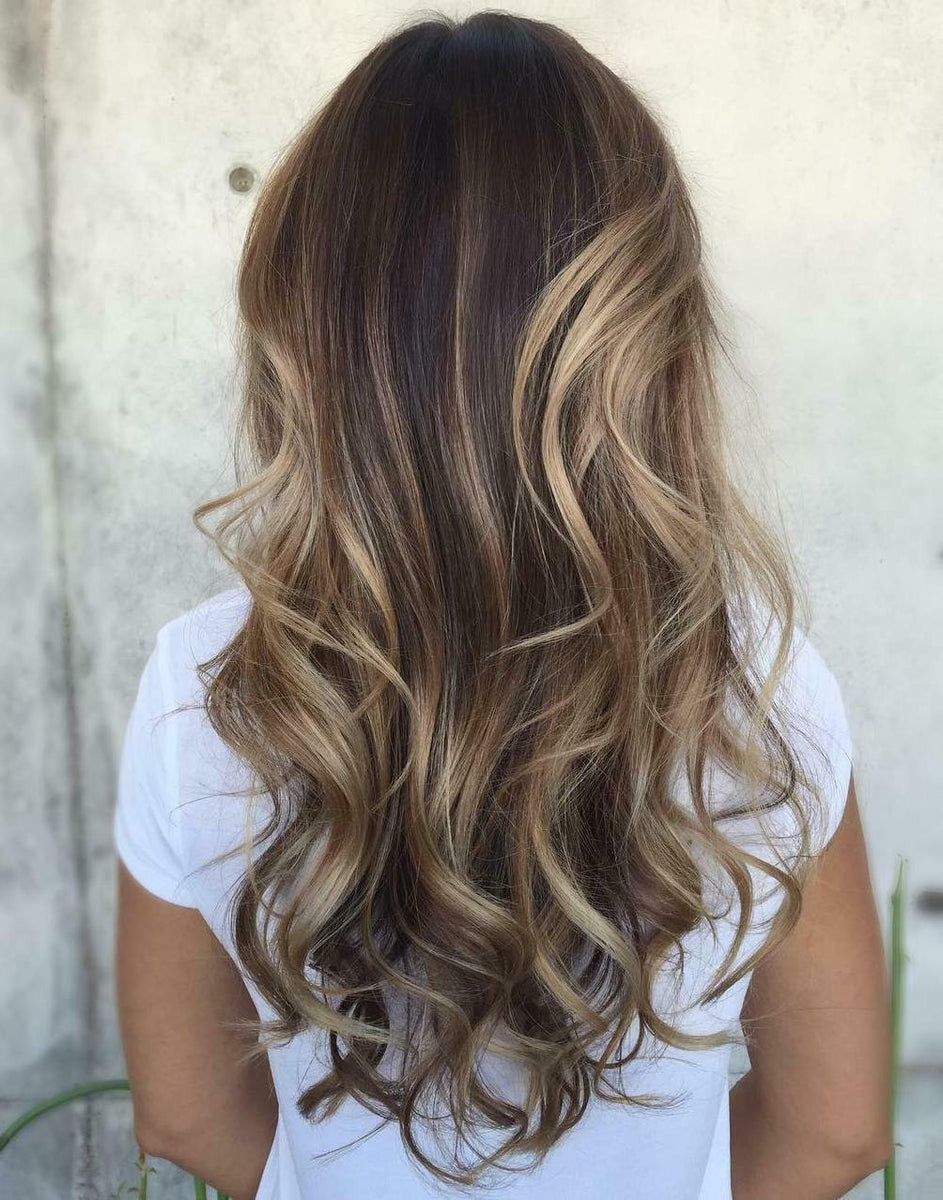 Hair Balayage Dark Brown To Blonde Ombre Straight Hair Warm