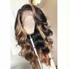 Load image into Gallery viewer, Luxury Remy 100% Human Hair Swiss 13x4 Lace Front Wig Balayage Highlight Ombre Ash Blonde Brown U-Part, 360 or Full Lace Upgrade Available