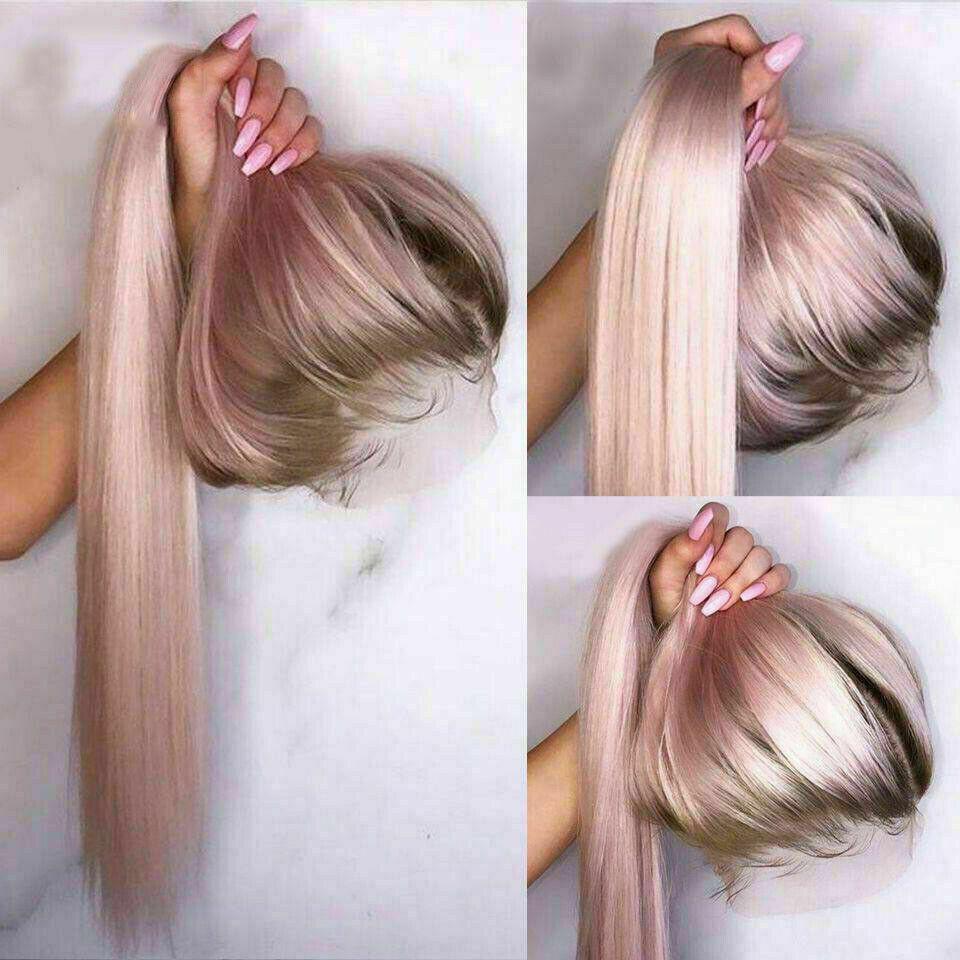 Luxury Remy Light Baby Pink 100 Human Hair Swiss 13x4 Lace Front Glue Dolly Luxury Hair