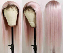 Load image into Gallery viewer, Luxury Remy Light Baby Pink 100% Human Hair Swiss 13x4 Lace Front Glueless Wig Ombre Colorful U-Part, 360 or Full Lace Upgrade Available
