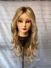 Load image into Gallery viewer, Luxury Balayage Highlight Light Golden Blonde Honey 100% Human Hair Swiss 13x4 Lace Front Glueless Wig U-Part, 360 or Full Lace Upgrade Available