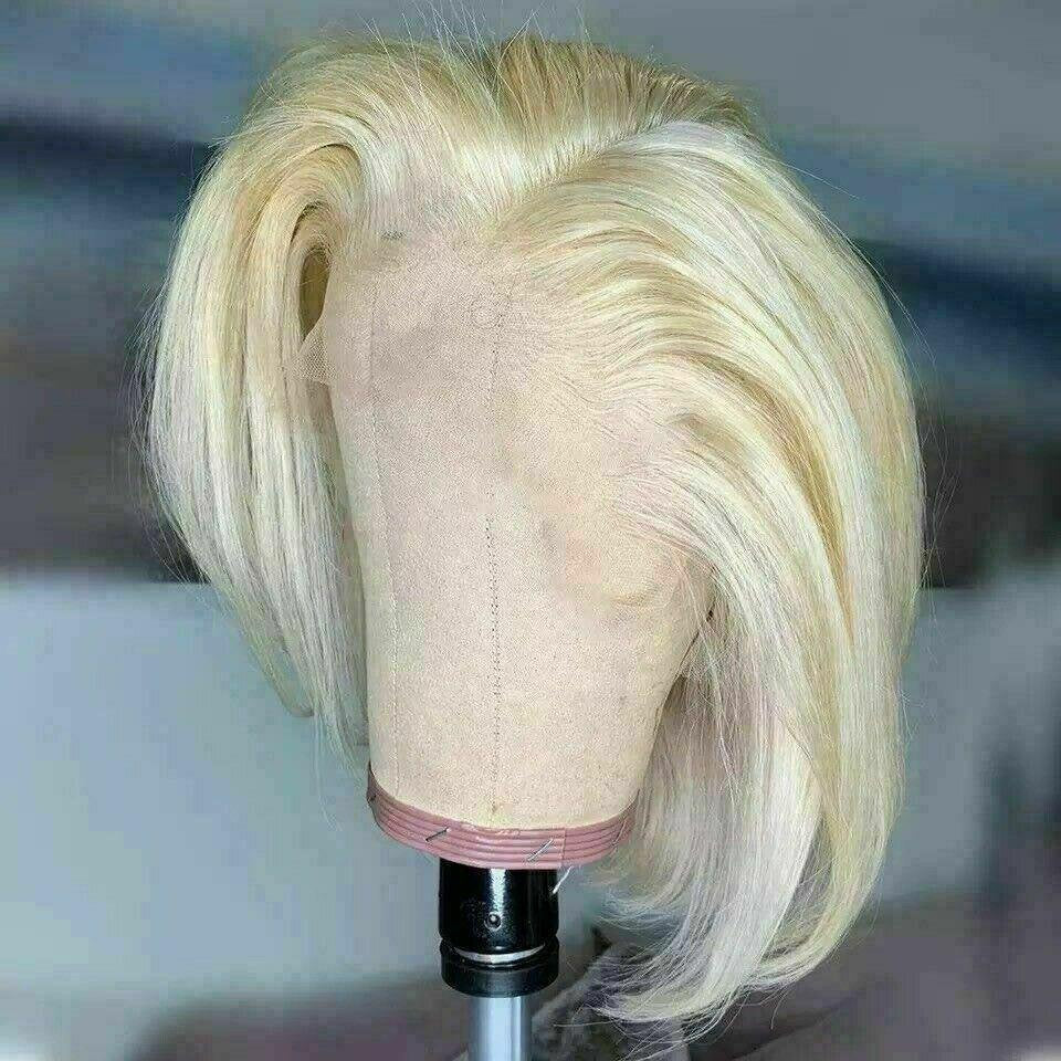 Luxury Remy Platinum Blonde #613 Bob 100% Human Hair Swiss  display picture 2