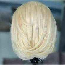 Load image into Gallery viewer, Luxury Remy Platinum Blonde #613 Bob 100% Human Hair Swiss 13x4 Lace Front Glueless Wig Short U-Part, 360 or Full Lace Upgrade Available