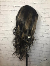 Load image into Gallery viewer, Luxury Darkest Brown Balayage Highlight 100% Human Hair Swiss 13x4 Lace Front Glueless Wig U-Part, 360 or Full Lace Upgrade Available